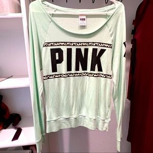 Mint long sleeve PINK top